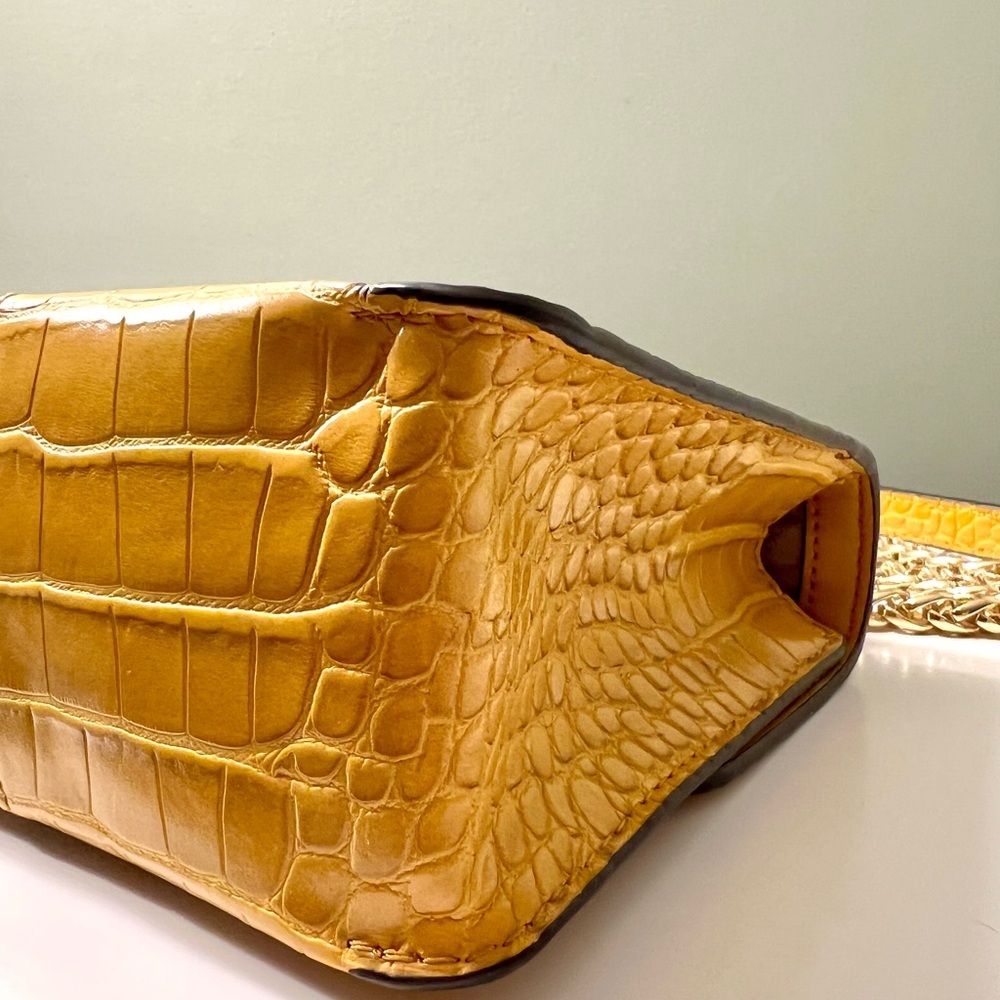 Michael Kors Yellow Croc-Embossed Shoulder Bag - Picture 7 of 15